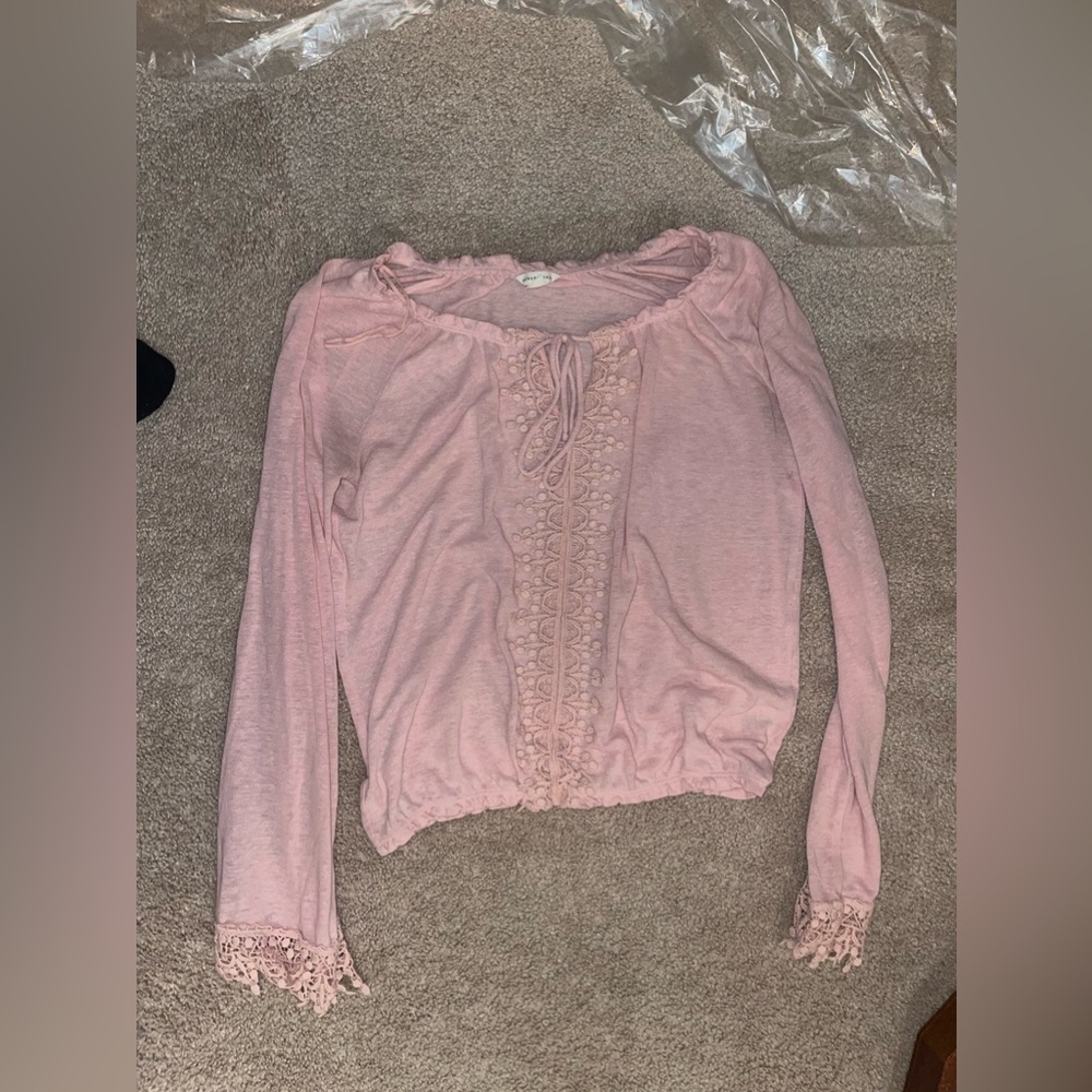 Aéropostale Long Sleeve Pink Blouse